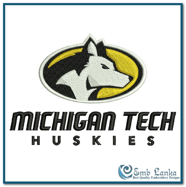 Michigan Tech Huskies Logo 2 Embroidery Design | Emblanka.com