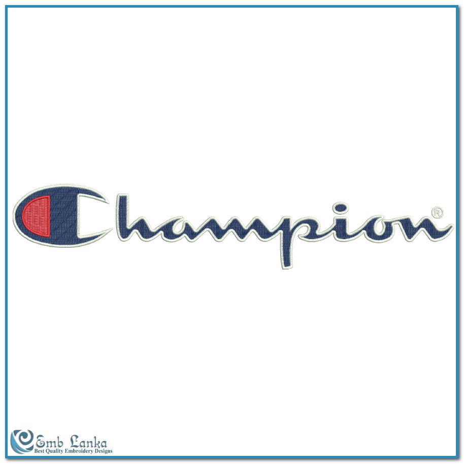 Tether Gå i stykker paraply Champion Logo 4 Embroidery Design - Emblanka