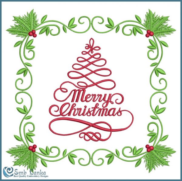Christmas Greeting Card Embroidery Design Emblanka