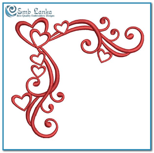 Free Red Heart Embroidery Design - Emblanka