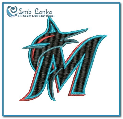 New Miami Marlins Logo Embroidery Design - Emblanka