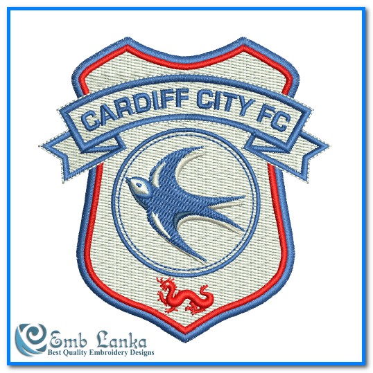 Cardiff City Football Club Logo Embroidery Design - Emblanka