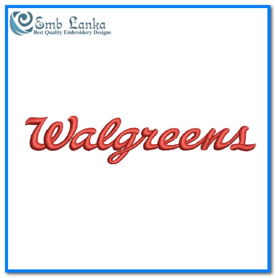 Walgreens Logo Embroidery Design - Emblanka