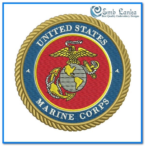UNITED STATES MILITARY PATCH, USA MARINE CORPS LOGO - Embroidered