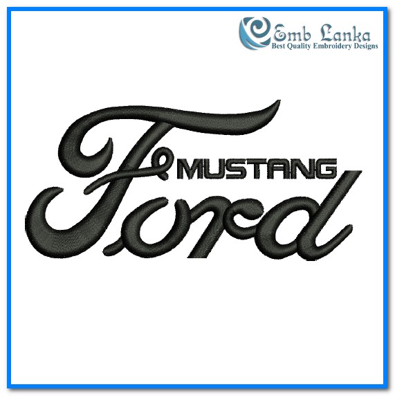 Ford Mustang Logo Embroidery Design - Emblanka