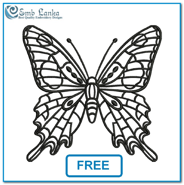 Free Butterfly Embroidery Design - Emblanka