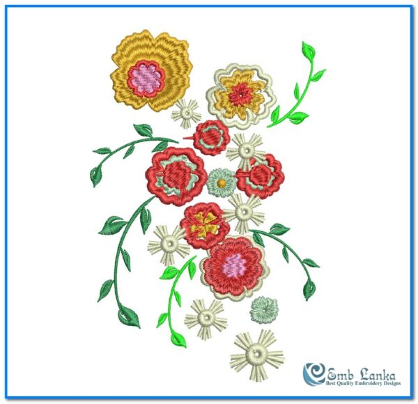 Free Red Rose Embroidery Design