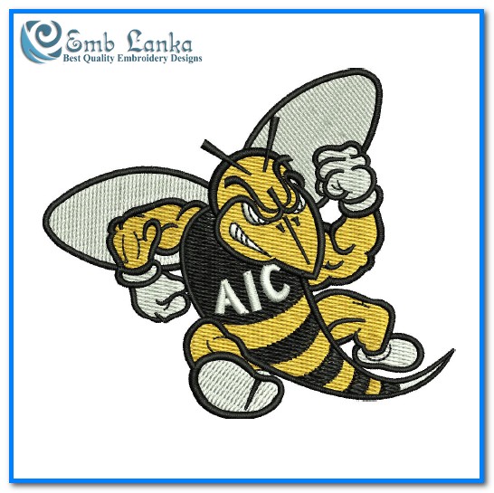 American International College Yellow Jackets Logo Embroidery Design ...